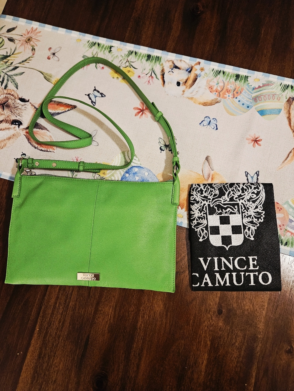 Vince Camuto Bright Green Leather Crossbody